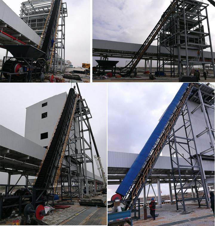 大傾角皮帶機現場圖